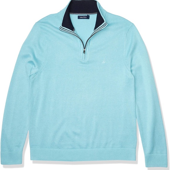 Nautica Teal Men's Size L 1/4 Zip
Longsleeve Sweater - Picture 1 of 12